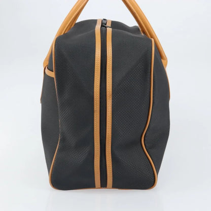 Saint Laurent Vintage Boston PVC Leather, Black, Canvas, Travel Bag