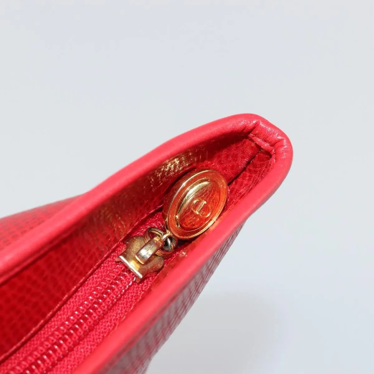 Christian Dior Vintage Tote Leather, Red, Leather, Tote Bag
