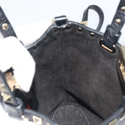 Valentino Garavani Rockstud Leather, Black, Leather, Handbag