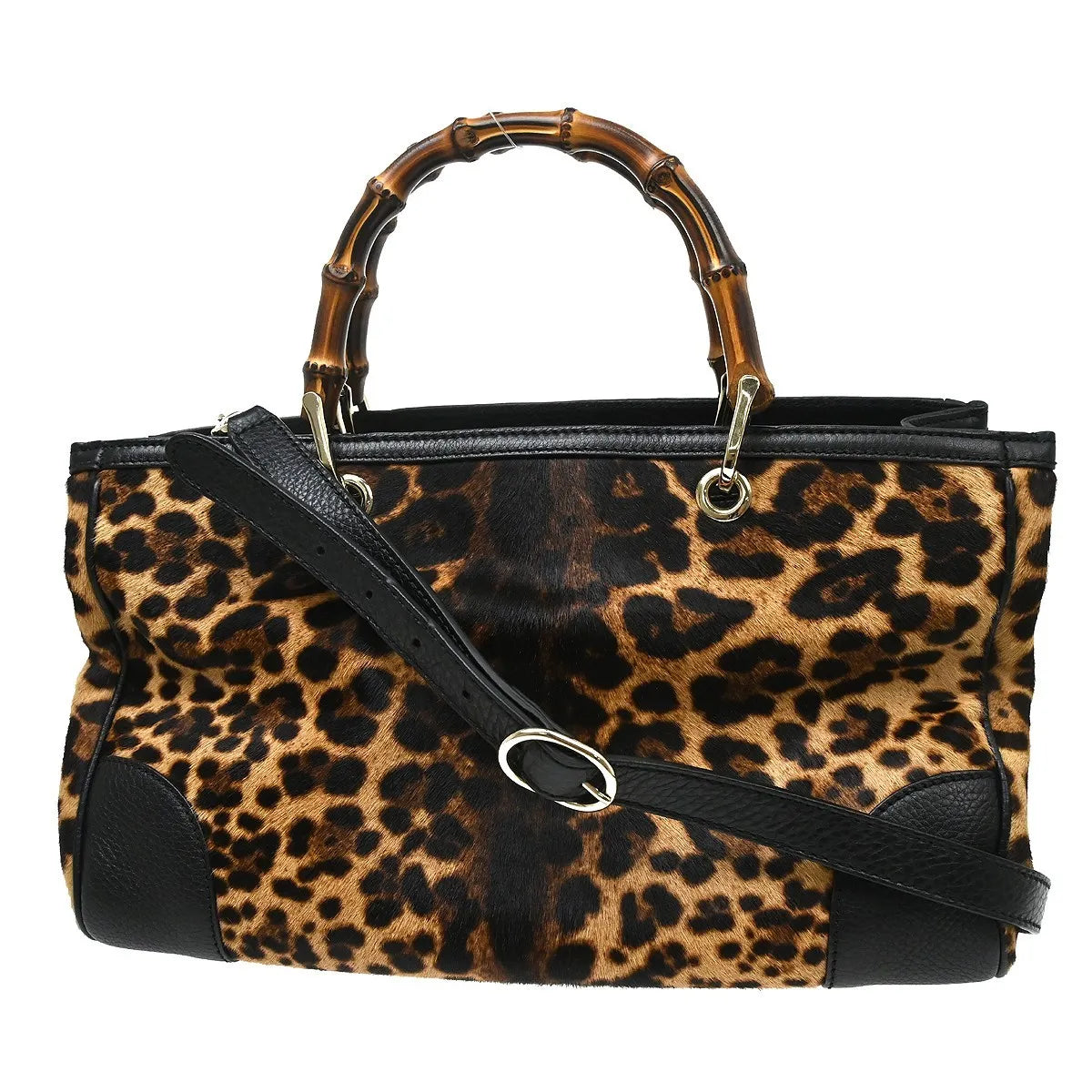 Gucci Bamboo Suede, Brown, Fur, Tote Bag