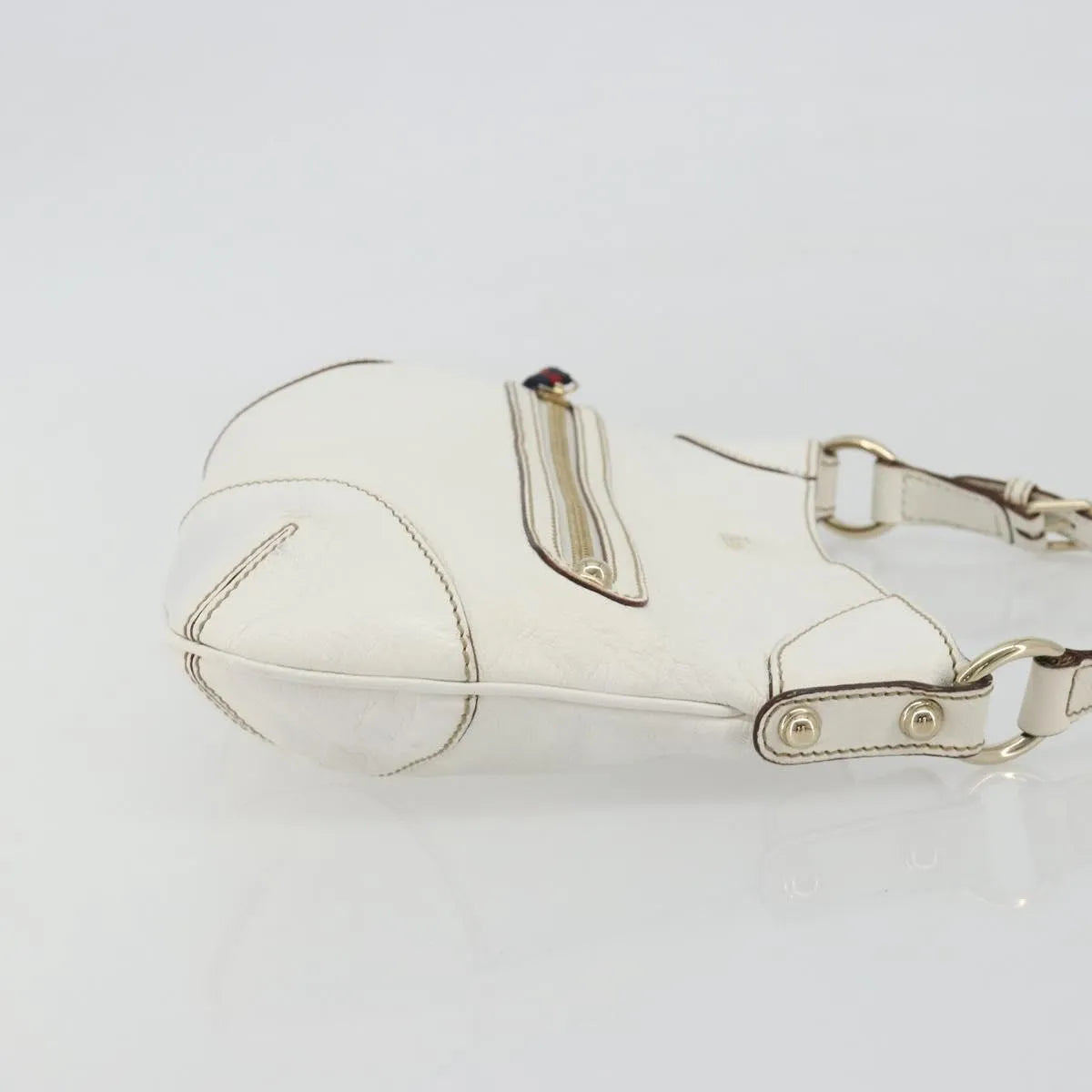 Gucci Sherry Line chain leather, White, Leather, Tote Bag