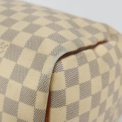Louis Vuitton Speedy Damier, White, Canvas, Handbag