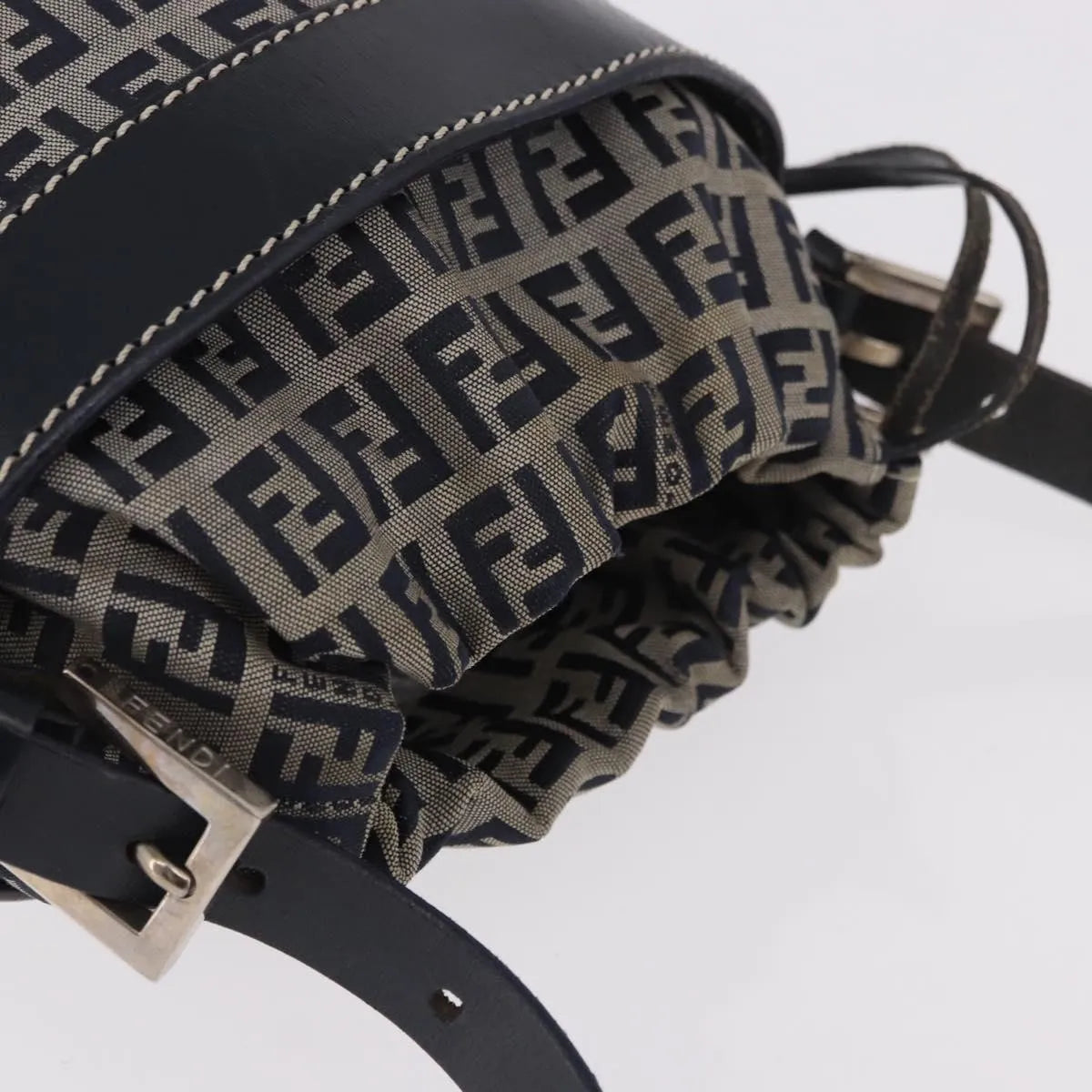 Fendi Zucchino Canvas, Navy, Canvas, Handbag