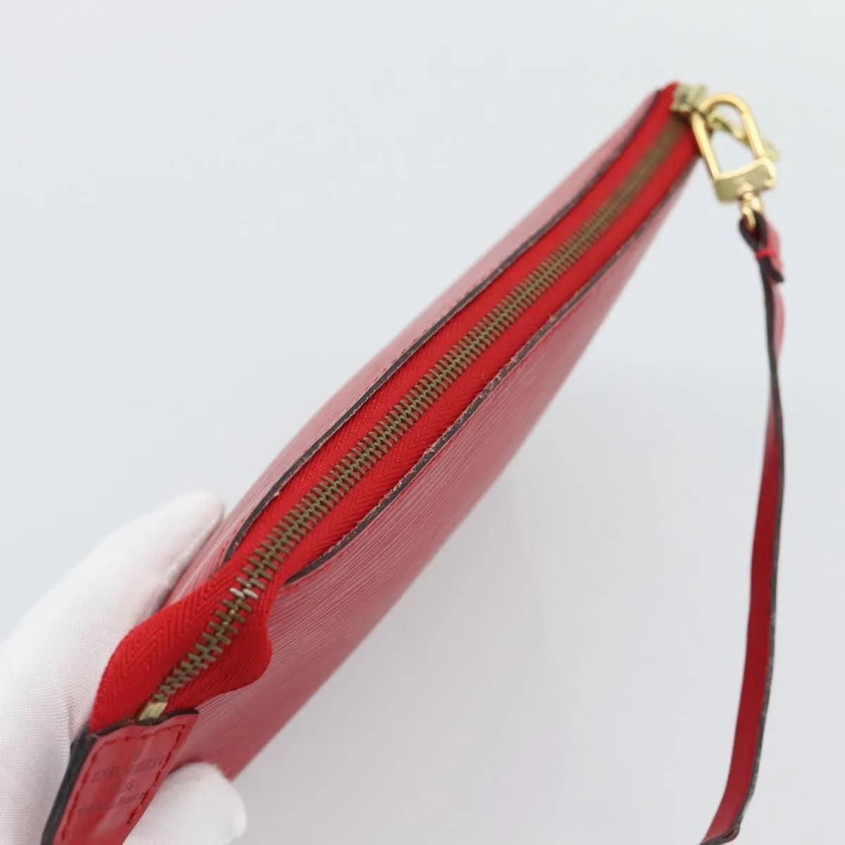 Louis Vuitton Pochette Accessoires Epi, Red, Leather, Clutch