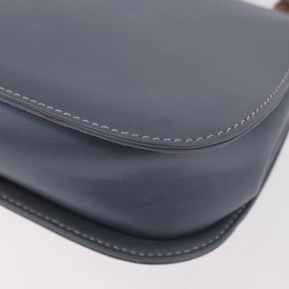 Gucci Vintage Convertible Bamboo Top Handle Leather, Blue, Leather, Handbag