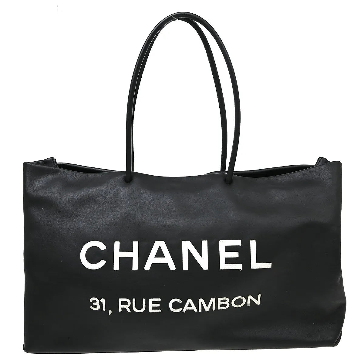Chanel Essential 31 Rue Cambon Shopping Tote Leather, Black, Leather, Shoulder Bag