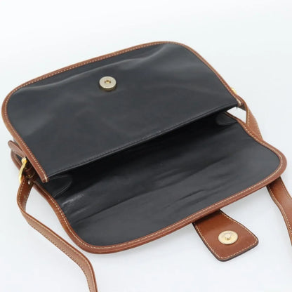 Celine Flap Shoulder Leather, Black, Leather, Shoulder Bag