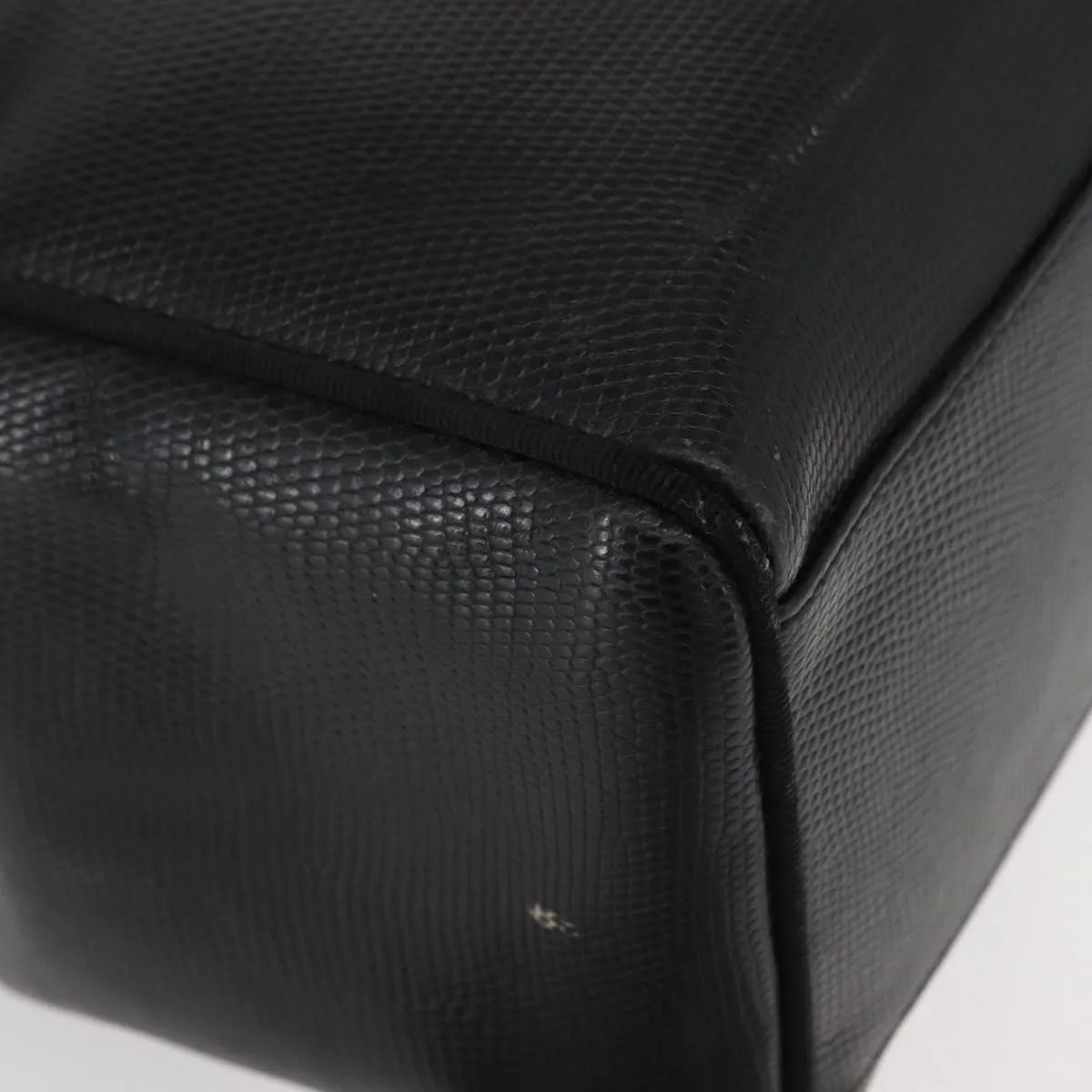 Salvatore Ferragamo Vintage Vara Bow Tote Lizard Embossed Leather, Black, Leather, Tote Bag