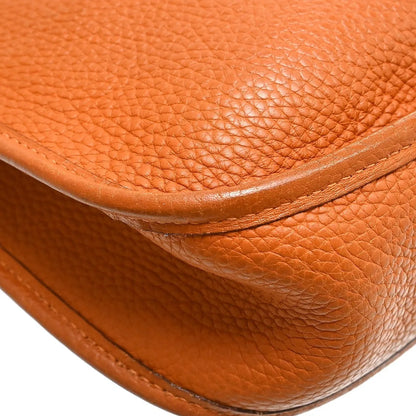 Hermes Evelyne Bag Gen I Clemence, Orange, Leather, Handbag