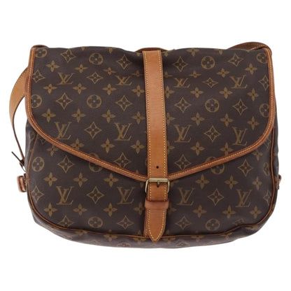 Louis Vuitton Saumur Monogram, Brown, Canvas, Shoulder Bag