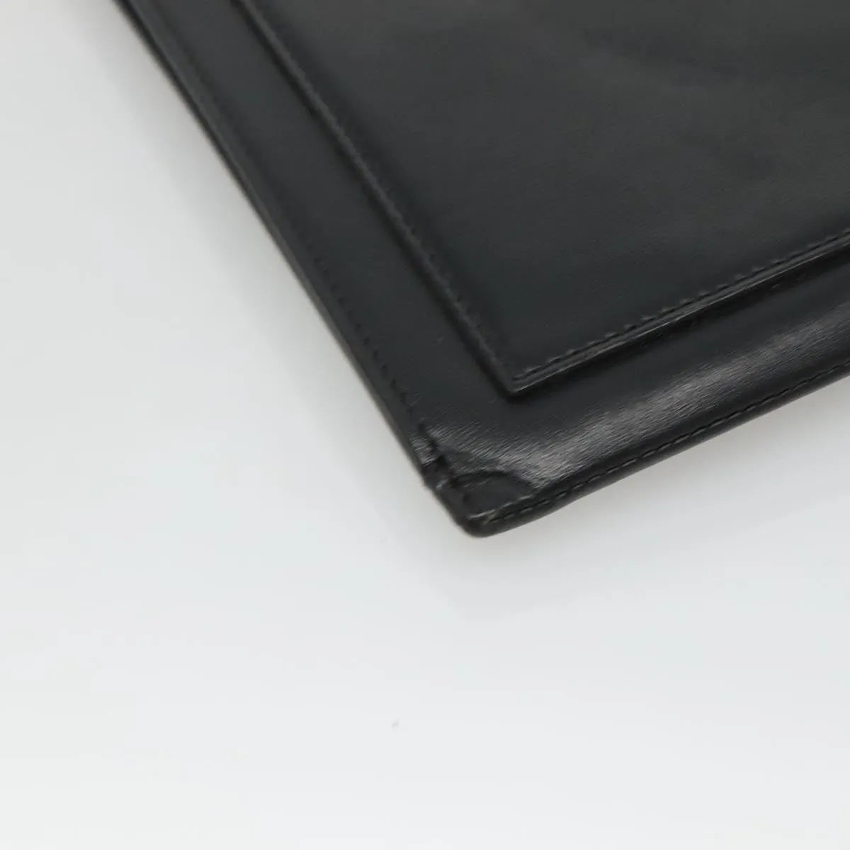 Saint Laurent Zip Pocket Leather, Black, Leather, Clutch
