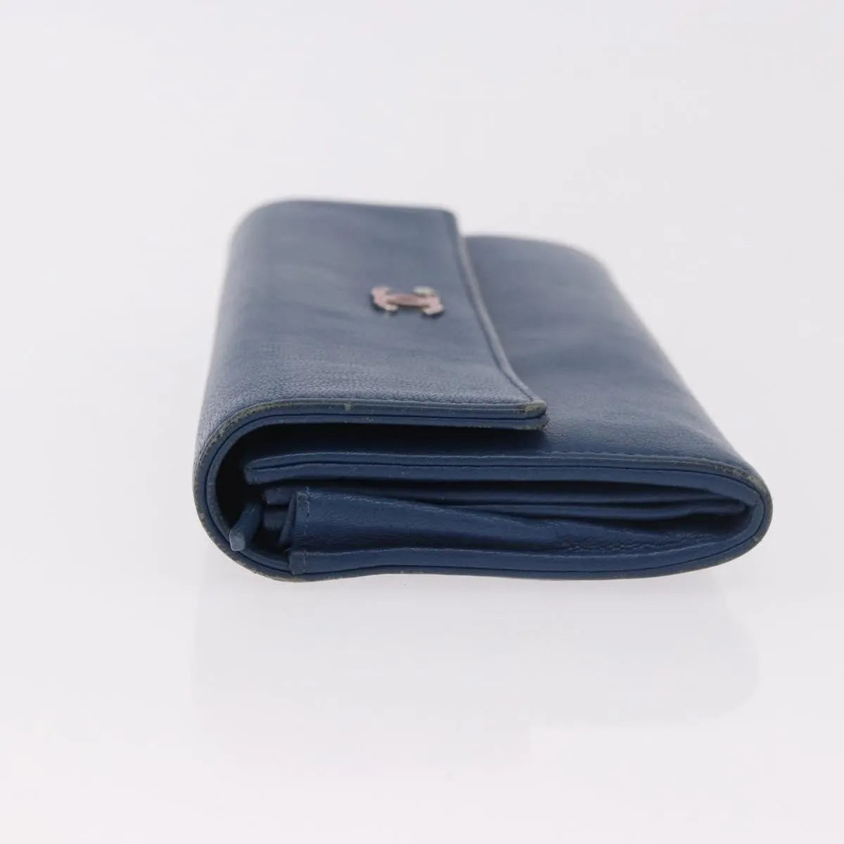 Chanel Lucky Clover Long Flap Wallet Leather, Blue, Leather, Wallet