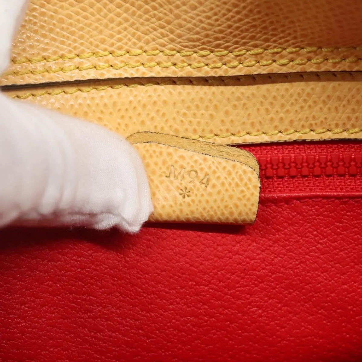 Celine Vintage Turnlock Leather, Yellow, Leather, Handbag