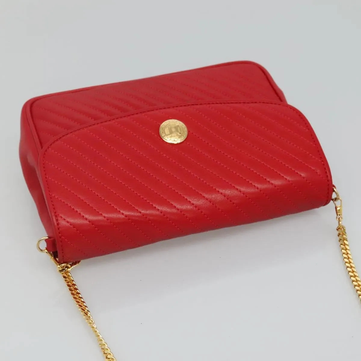 Celine Vintage Leather, Red, Leather, Shoulder Bag
