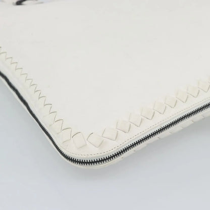 Bottega Veneta Belted Tote Intrecciato Nappa, White, Leather, Tote Bag
