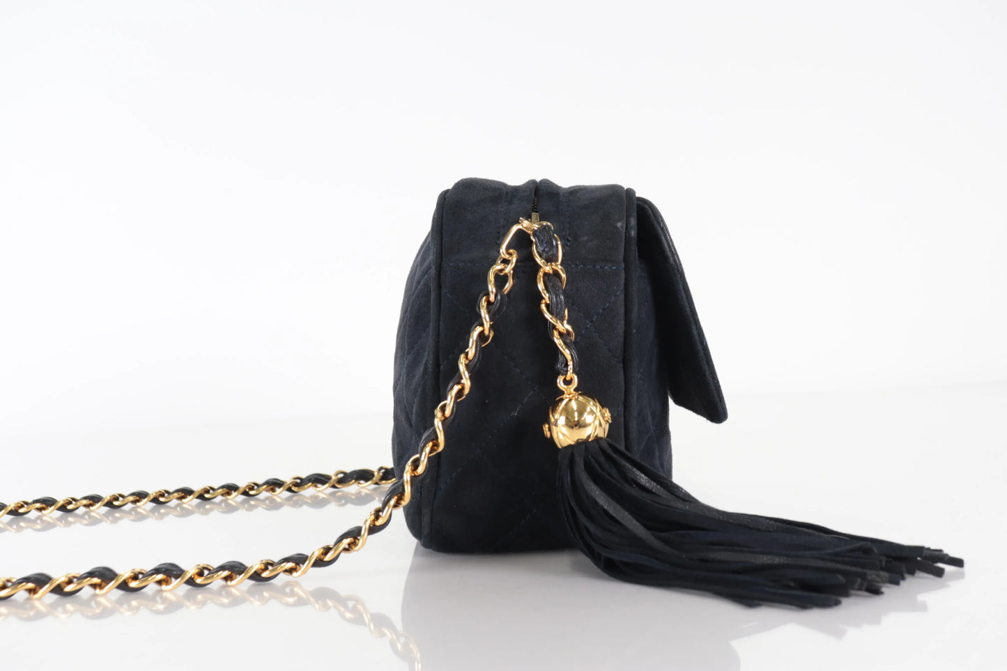 Chanel Vintage Camera Bag Suede, Black, Suede, Crossbody Bag