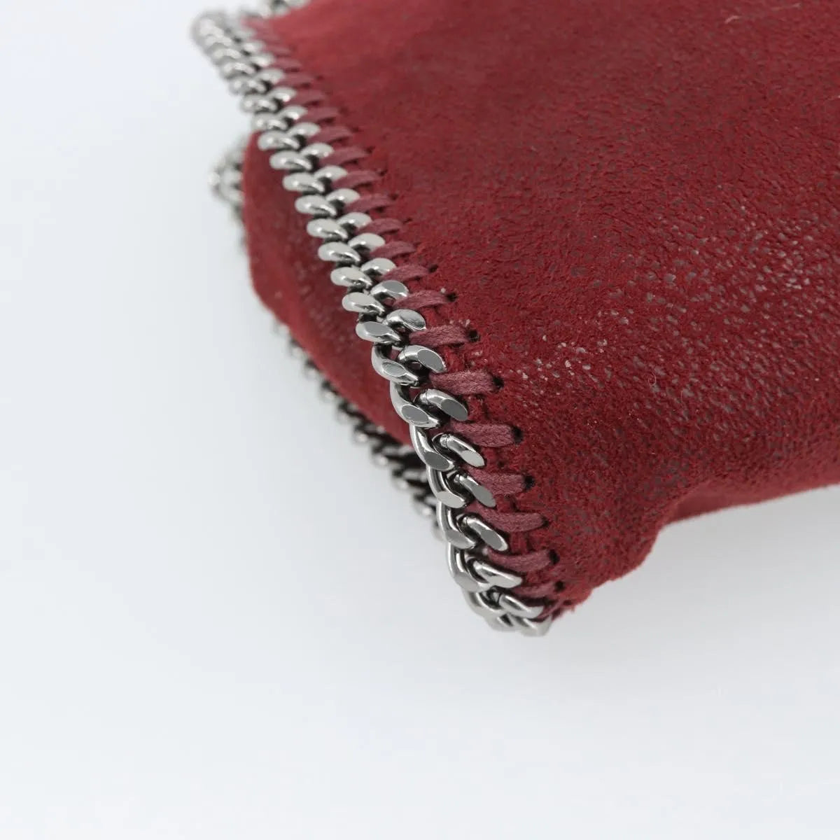 Stella McCartney Falabella Fold Over Clutch Faux Leather, Burgundy, Polyester, Crossbody Bag