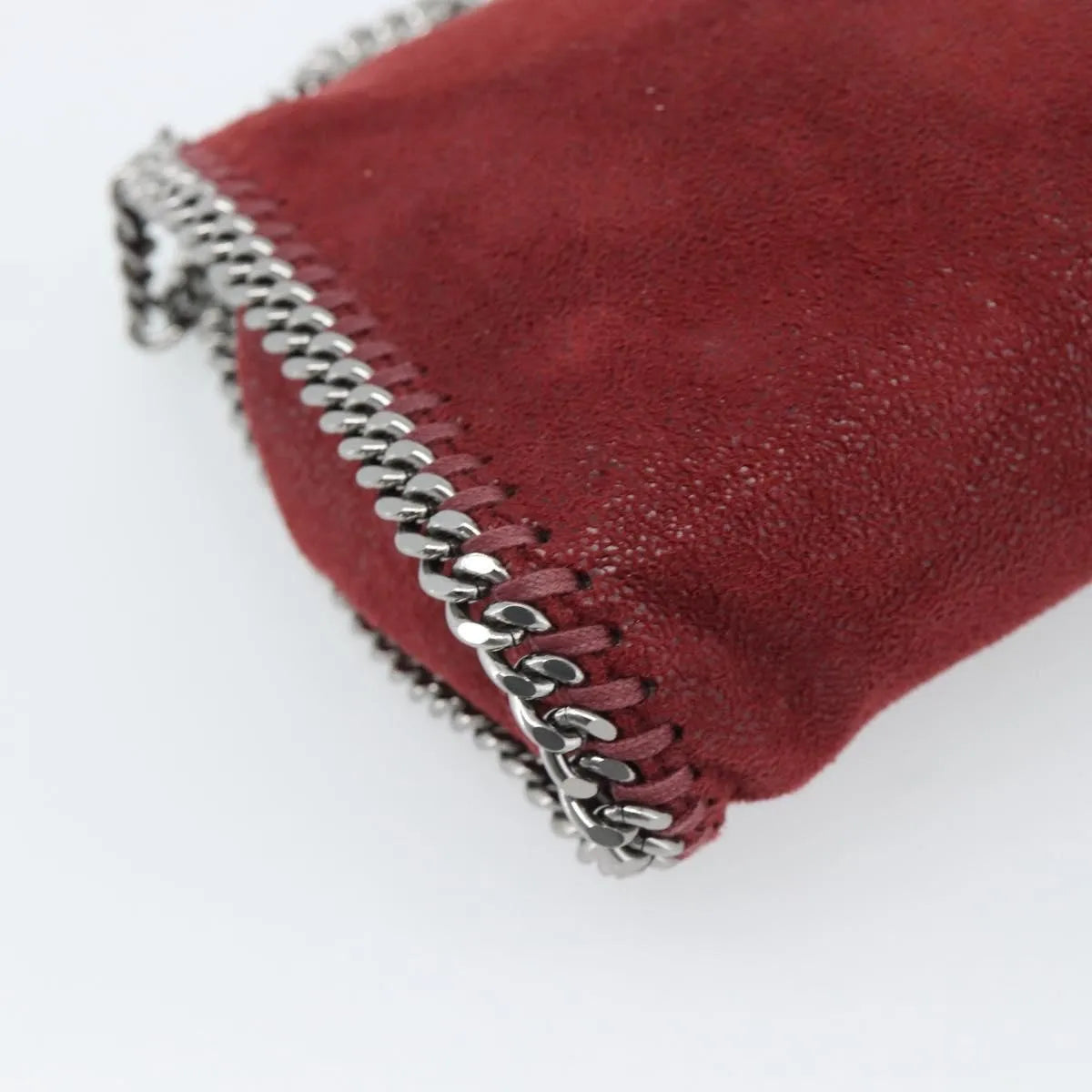 Stella McCartney Falabella Fold Over Clutch Faux Leather, Burgundy, Polyester, Crossbody Bag