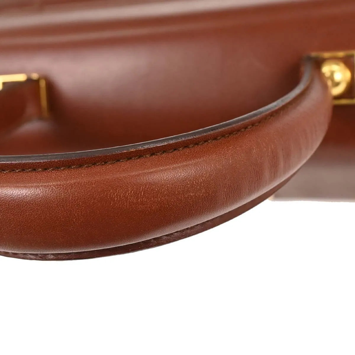 Salvatore Ferragamo Gancini Convertible Top Handle Leather, Brown, Leather, Handbag
