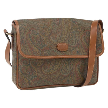Valentino Garavani Vintage Canvas and Leather, Brown, Canvas, Shoulder Bag