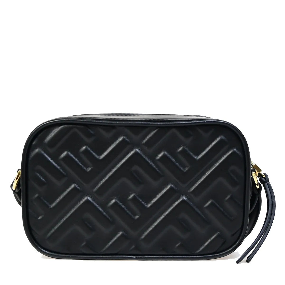 Fendi Camera Zucca Embossed Leather, Black, Leather, Handbag