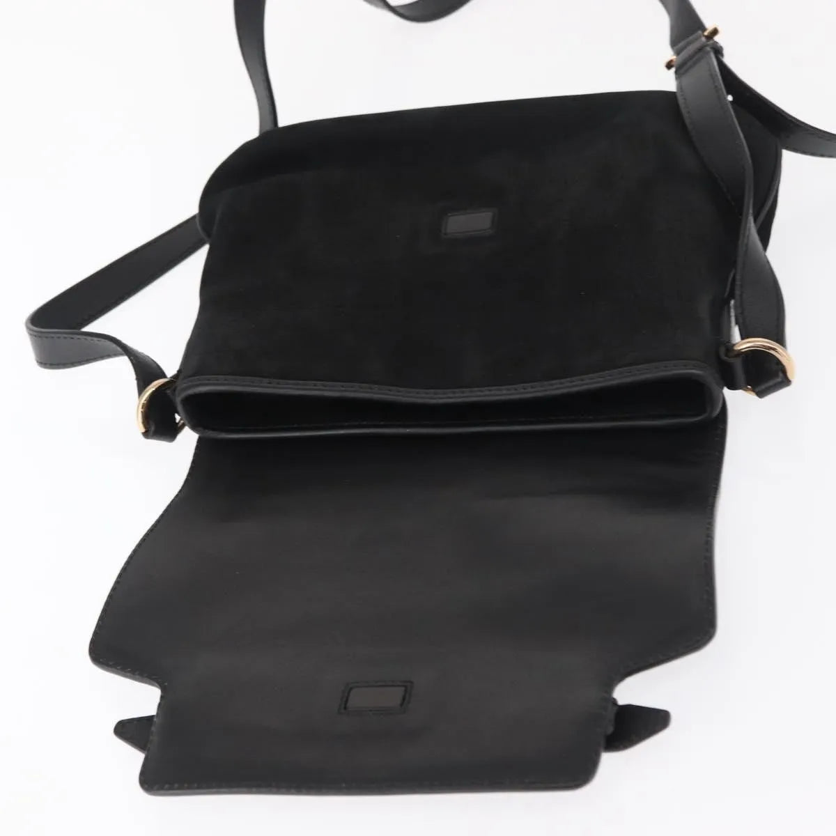 Salvatore Ferragamo Gancini Suede, Black, Suede, Shoulder Bag