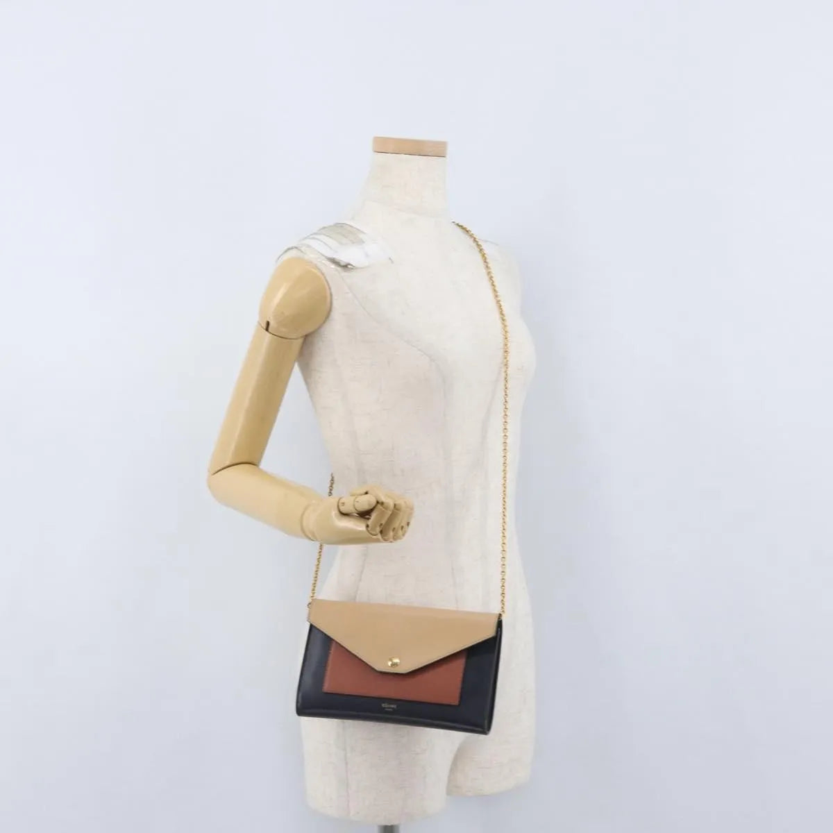 Celine Pocket Envelope Leather, Multicolour, Leather, Shoulder Bag