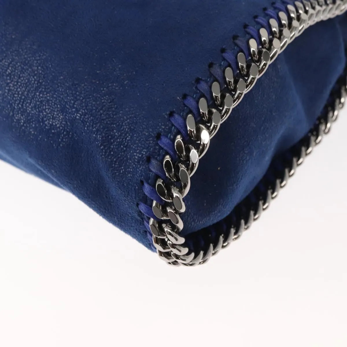 Stella McCartney Falabella Fold Over Shaggy Deer, Blue, Polyester, Shoulder Bag