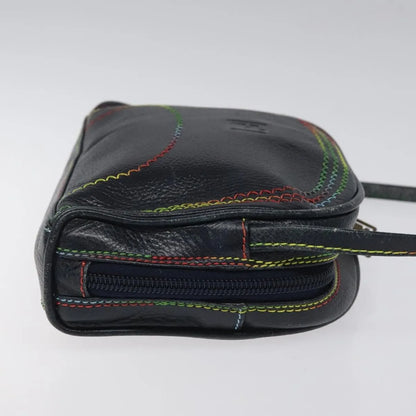 Fendi Vintage Zip Leather, Navy, Leather, Shoulder Bag