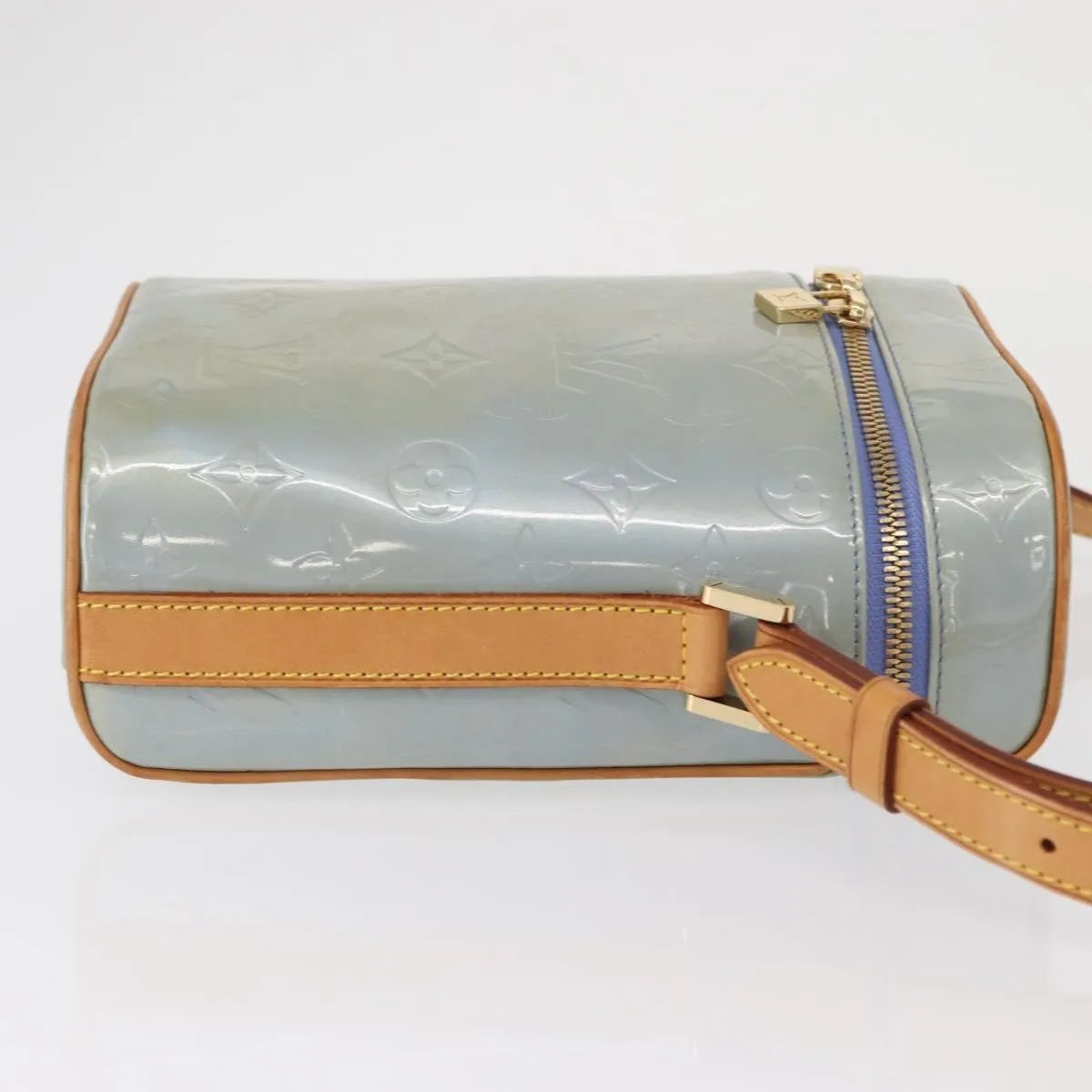 Louis Vuitton Sullivan Monogram Vernis, Blue, Patent Leather, Shoulder Bag