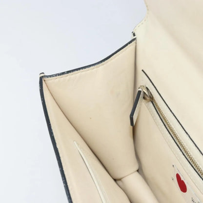 Valentino Garavani Glam Lock Leather, White, Leather, Shoulder Bag