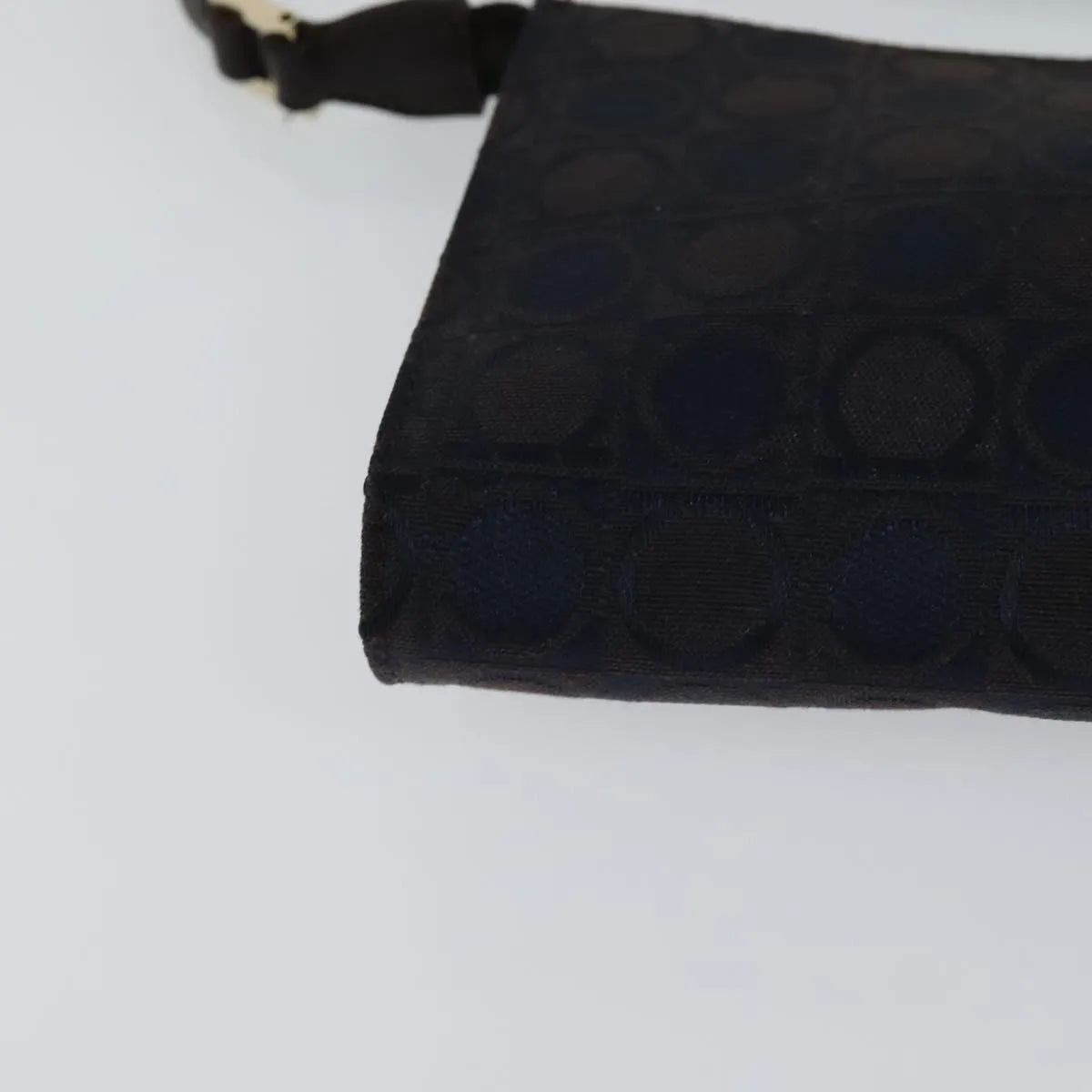 Salvatore Ferragamo Gancini Canvas, Navy, Canvas, Handbag