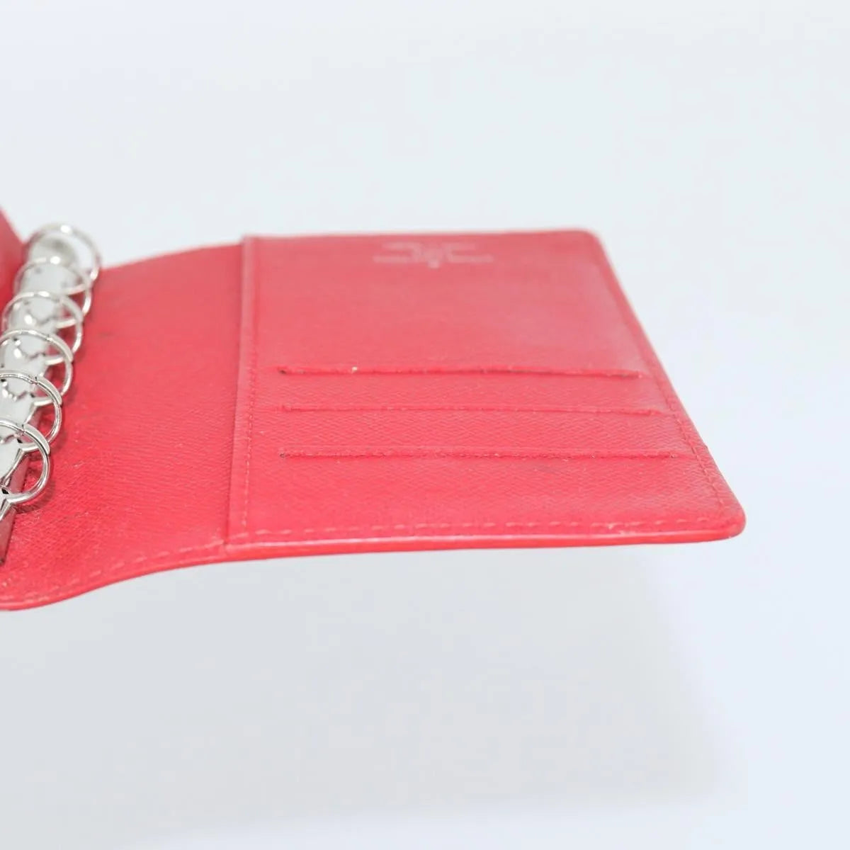 Louis Vuitton Agenda Cover Damier, Red, Leather, Clutch