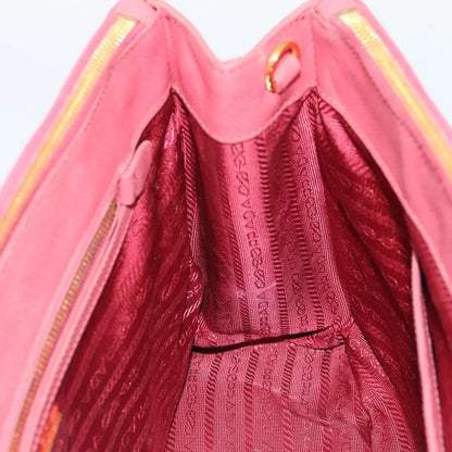 Prada Galleria Double Zip Tote Saffiano Leather, Pink, Leather, Handbag