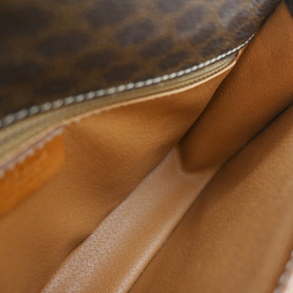 Celine Vintage Macadam Canvas and Leather, Brown, Canvas, Shoulder Bag