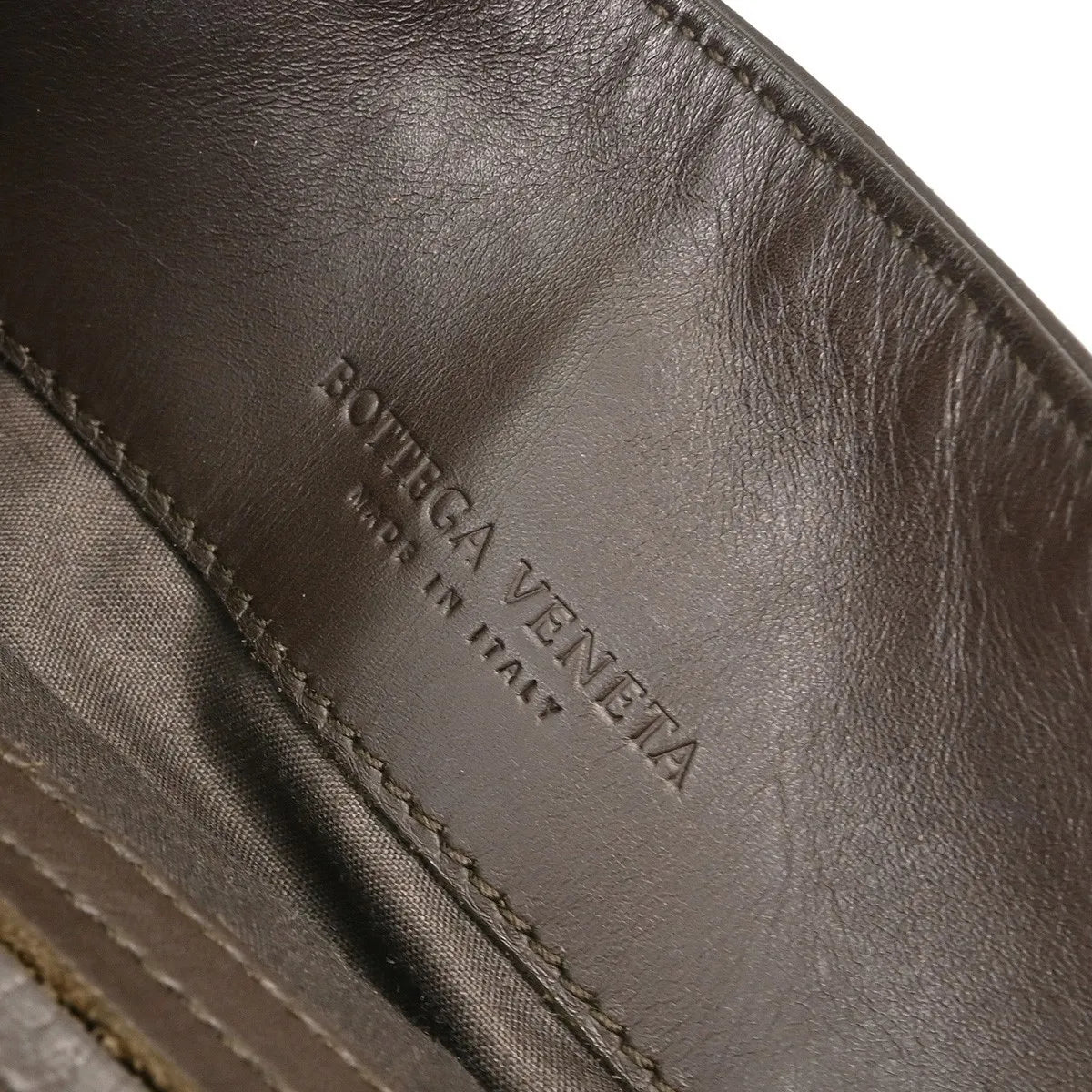 Bottega Veneta Intrecciato Shoulder Leather, Brown, Leather, Shoulder Bag