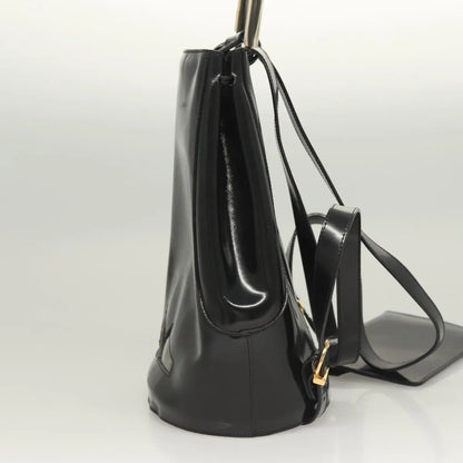 Salvatore Ferragamo Gancini Patent Leather, Black, Patent Leather, Backpack