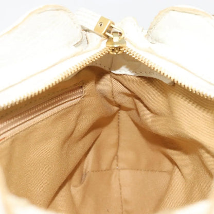 Salvatore Ferragamo Gancini Leather, White, Leather, Handbag