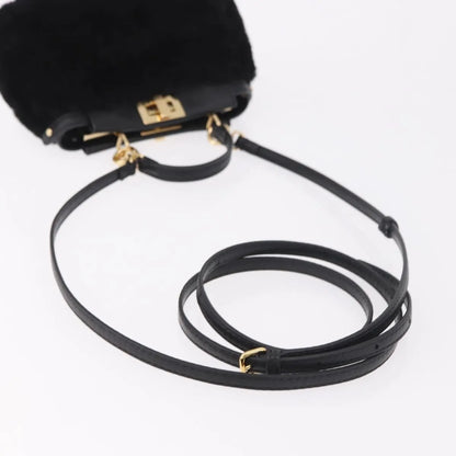 Fendi Peekaboo Fur, Black, Fur, Handbag