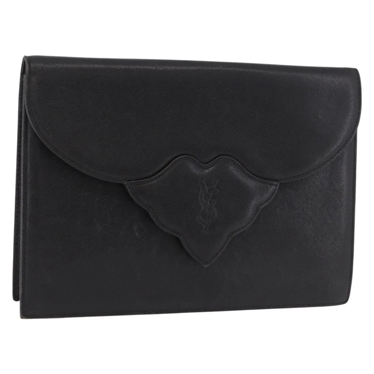 Saint Laurent Vintage Leather, Black, Leather, Clutch