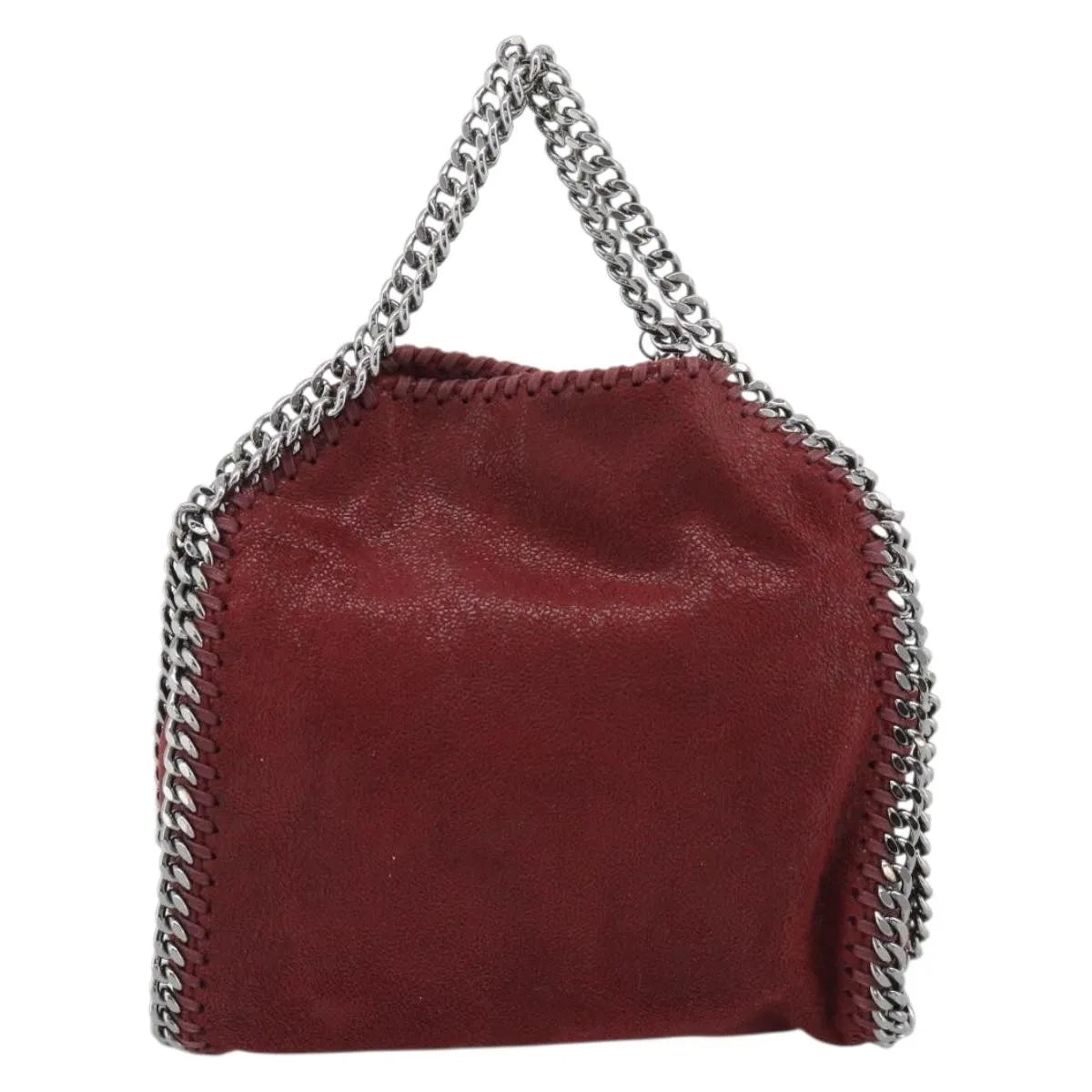 Stella McCartney Falabella Fold Over Clutch Faux Leather, Burgundy, Polyester, Crossbody Bag