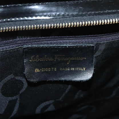 Salvatore Ferragamo Vala Patent Leather, Black, Patent Leather, Shoulder Bag