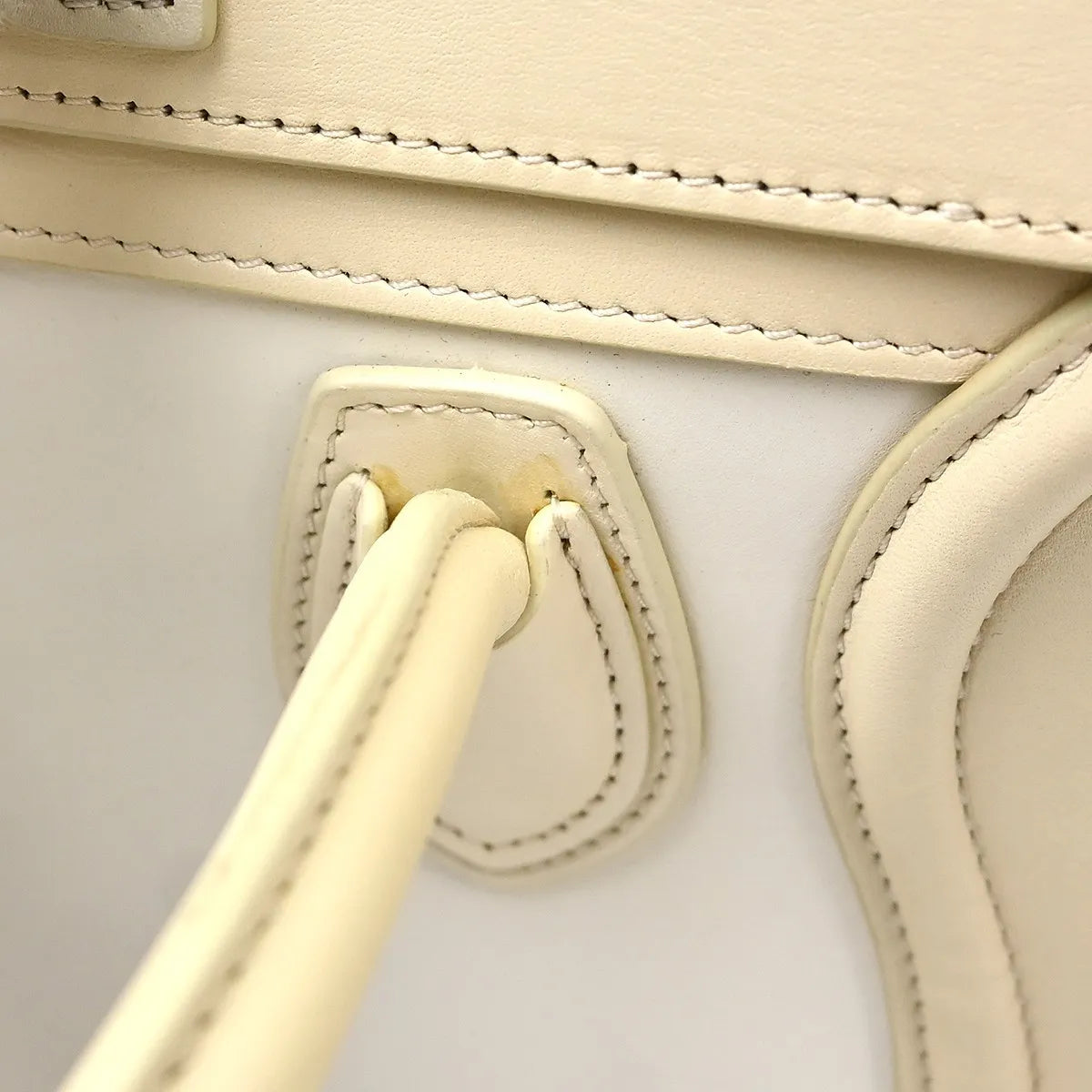 Celine Luggage Smooth Leather, White, Leather, Tote Bag