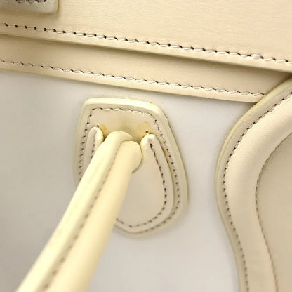 Celine Luggage Smooth Leather, White, Leather, Tote Bag