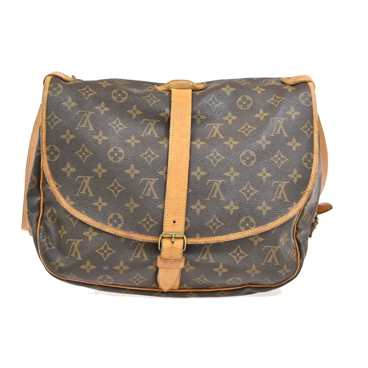 Louis Vuitton Saumur Monogram, Brown, Leather, Shoulder Bag