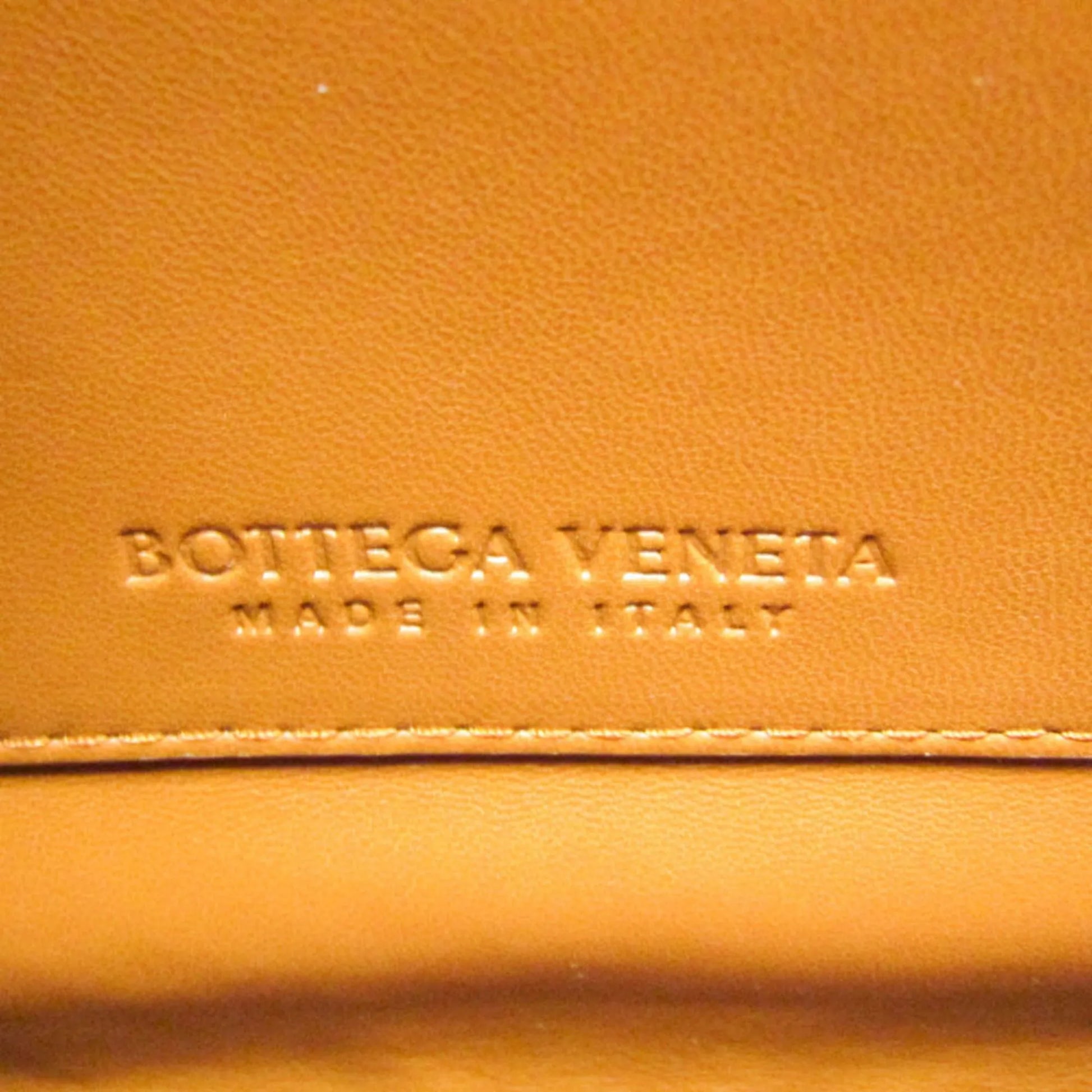 Bottega Veneta Mount Leather, Orange, Leather, Shoulder Bag