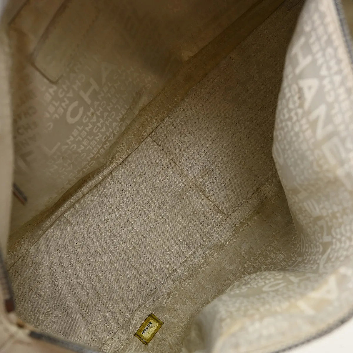 Chanel Square Stitch CC Boston Quilted Leather, White, Leather, Handbag