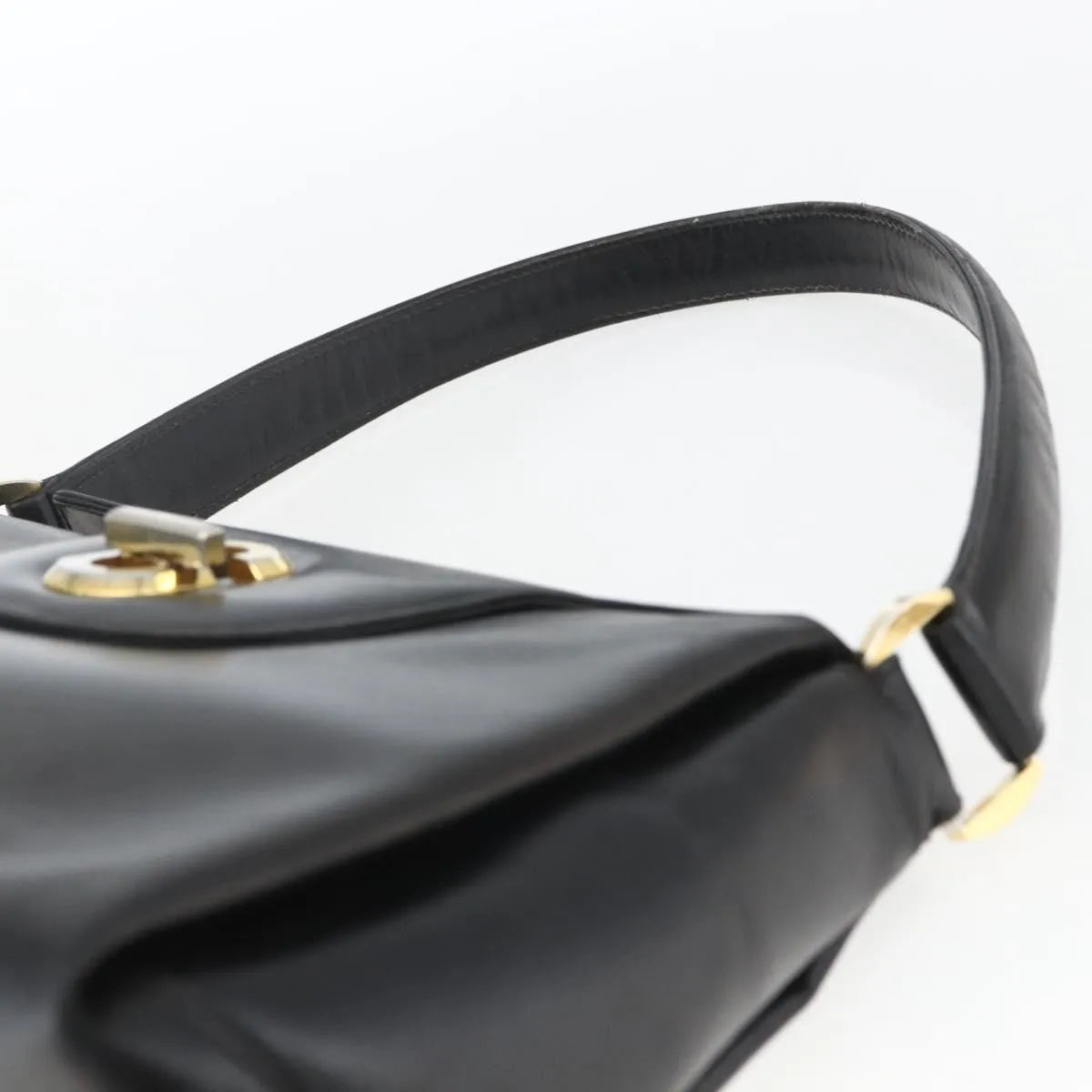 Gucci Vintage Leather, Black, Leather, Handbag