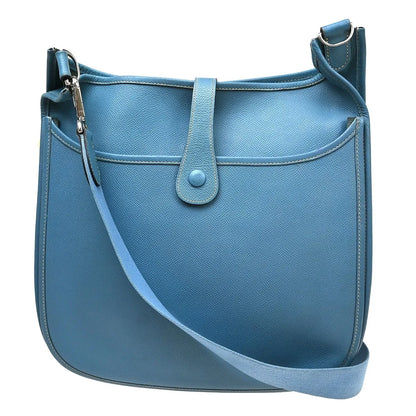 Hermes Evelyne Bag Gen II Clemence, Blue, Leather, Shoulder Bag