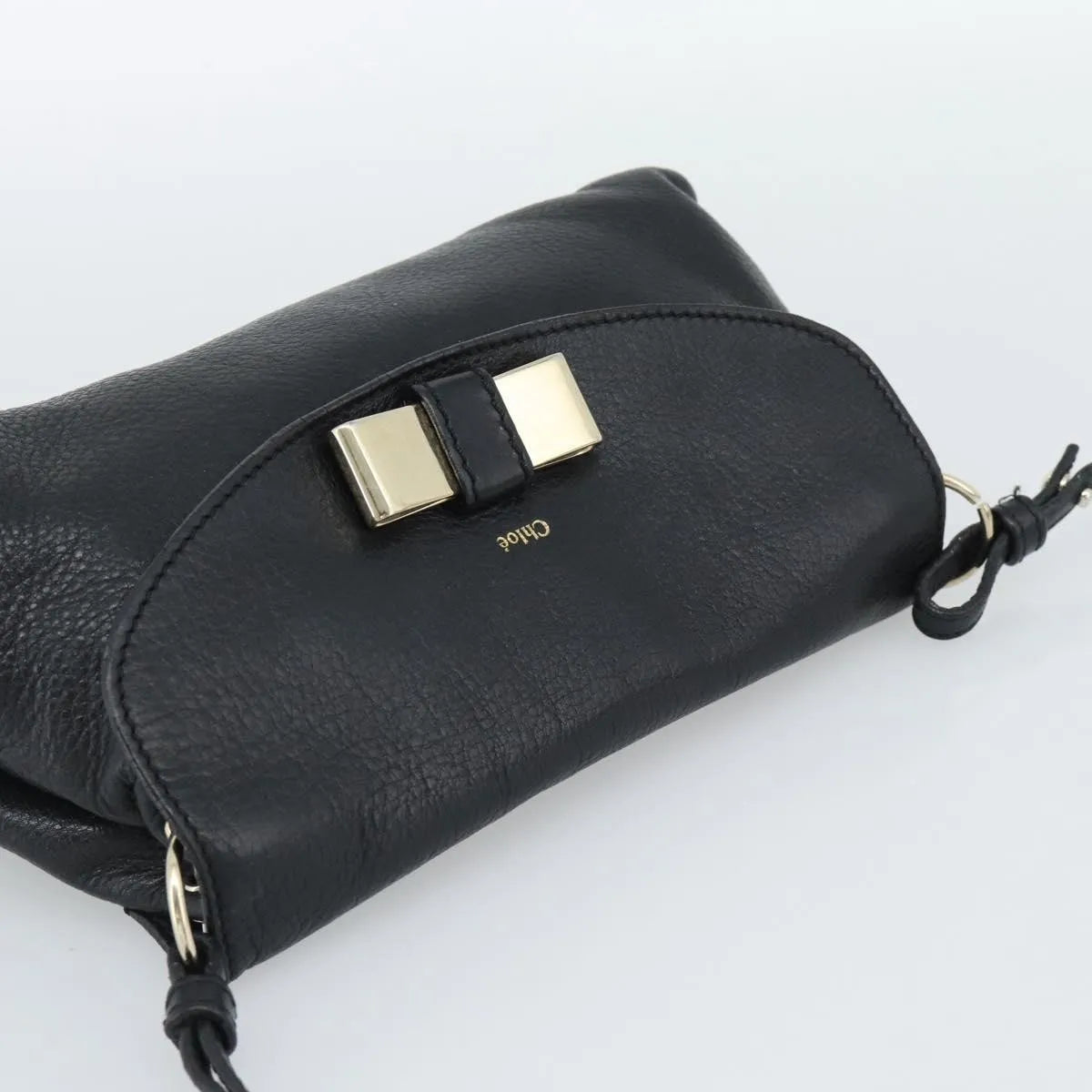 Chloe Lily Leather, Black, Leather, Shoulder Bag